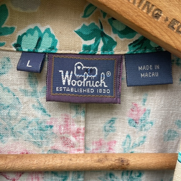 Vintage Woolrich Oversized Linen Cotton Blend Floral Blazer Women's Size L - Picture 2 of 11